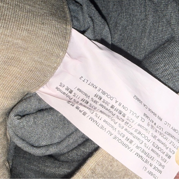 Theory Heathered Khaki Pull-On Pants Size L Elastic Waist Pockets 27.5 - Picture 11 of 12